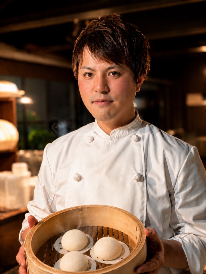 蒸籠を手にした店主・早川 昇吾
